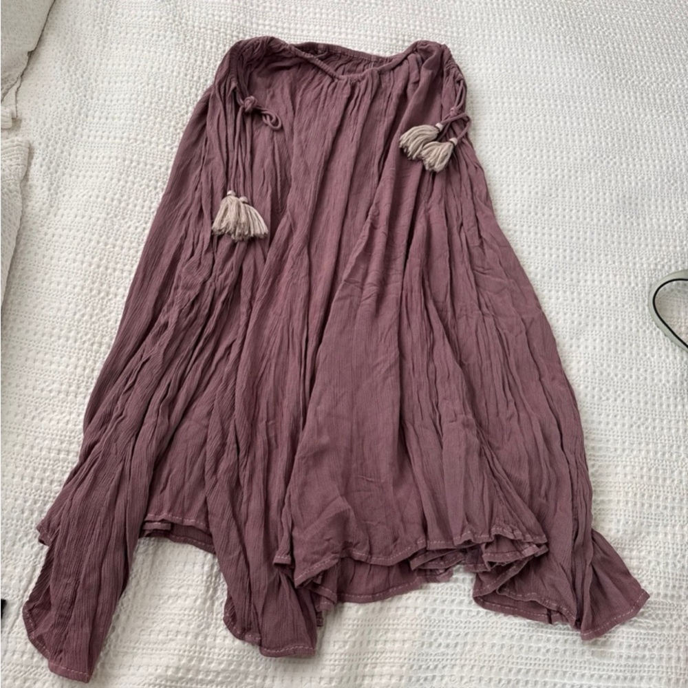 Free People Convertible Skirt/Dress Flowy Mauve Dress with Tassel Details